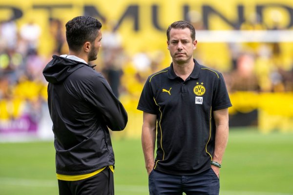 BVB-Boss Lars Ricken diskutiert nicht über Trainer Nuri Sahin (links) - © David Inderlied/dpa
