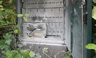 Dieser Verteilerkasten war Auslöser des Feuerwehreinsatzes im Kalletaler Campingpark. - Feuerwehr Kalletaler