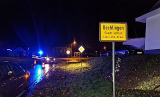 Die Polizei war in Aßlar-Bechlingen im Einsatz. - Andreas Trojak/wirSiegen.de/dpa Die Polizei war in Aßlar-Bechlingen im Einsatz. - Andreas Trojak/wirSiegen.de/dpa
