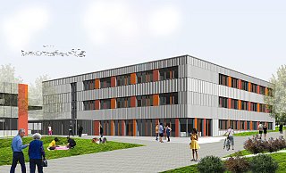 So soll der geplante Neubau am Schulzentrum Lohfeld aussehen. - SBP Architekten So soll der geplante Neubau am Schulzentrum Lohfeld aussehen. - SBP Architekten