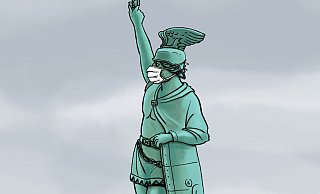 Auch ein Held benötigt Schutz: So symbolisiert unser Karikaturist André Sedlaczek die aktuelle Situation. - Andre Sedlaczek