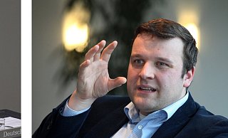 Am Rednerpult im Bundestag: Kerstin Vieregge. Da möchte Lars Brakhage gern auch mal stehen. - Olaf Kosinsky/Bernhard Preuss