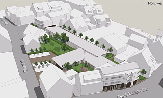 Der Pflegedienst „Bonitas" möchte eine Wohngemeinschaft im ehemaligen Pastorengarten in der Kernstadt errichten. Dazu muss der Bebauungsplan geändert werden. - Grafik: Duprée Architekten GmbH