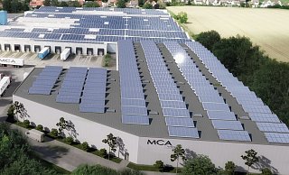 MCA erweitert den Logistikstandort in Voßheide. Von insgesamt 20 Rampen soll hier der Warenverkehr geregelt werden. Fotomontage. - MCA