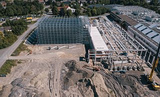 Baufortschritt Hochregallager Logistikzentrum "Mechatronic Competence Campus" Lenze Extertal-Asmissen - Lenze