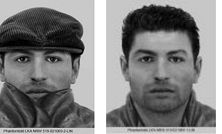 Die Polizei sucht mit diesen Phantombildern nach zwei Räubern. - LKA NRW