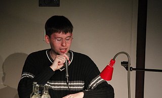 Der 23-jährige Zwickauer Jakob Springfeld las im Technikum. - Juliana Szabo Der 23-jährige Zwickauer Jakob Springfeld las im Technikum. - Juliana Szabo