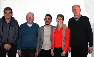 Der veränderte Vorstand der SPD Horn besteht aus (von links) Achim Giesler, Peter Kieslich, Celil Celik, Petra Giesler, Manfred Vogt (es fehlt Georg Bartol).  - SPD Horn
