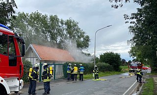 Brand in einer Trafostation an der Wittighöfer Straße in Leese. - Feuerwehr Lemgo