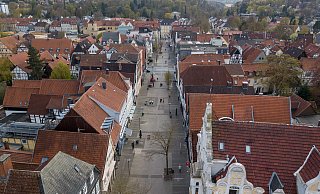 Die Lange Straße im Abschnitt zwischen dem Marktplatz und Krummer Straße. - DSK Bielefeld