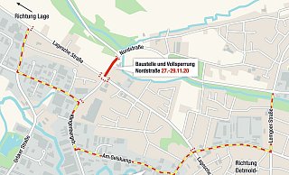 Während die Nordstraße gesperrt ist, gilt diese Umleitung. - Mediawerkstatt Während die Nordstraße gesperrt ist, gilt diese Umleitung. - Mediawerkstatt