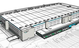 So könnte das Logistikzentrum später aussehen. - Amazon