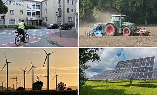 Verkehr, Landwirtschaft und Energieerzeugung sind drei von sechs Bereichen, in denen nach Einschätzung einer Beraterfirma angesetzt werden könnte. - Fotos: Pixabay/LZ-Archiv; Montage: Oliver Wendtland
