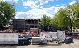 Die Arbeiten für den Neubau liegen im Plan. - Katrin Kantelberg Die Arbeiten für den Neubau liegen im Plan. - Katrin Kantelberg
