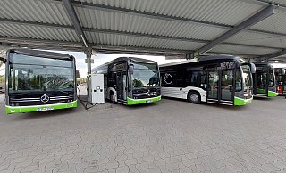 So sieht die Park- und Ladeanlage für die Bad Salzufler Stadtbusse aus. Eine ähnliche Infrastruktur soll auch in Detmold entstehen. - Karl Köhne Omnibusbetriebe So sieht die Park- und Ladeanlage für die Bad Salzufler Stadtbusse aus. Eine ähnliche Infrastruktur soll auch in Detmold entstehen. - Karl Köhne Omnibusbetriebe