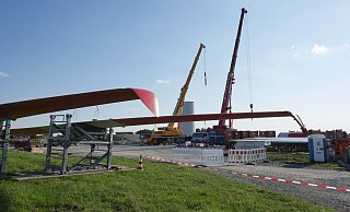 Eine Windrad-Baustelle am Schafkampweg in Schlangen. - Archivfoto: Jost Wolf