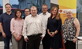(von links) Michael Ruttner, Laura Lütt, André Schielmann, Marc Meierkord, Friso Veldink, Kathryn Landwehrmeyer, Brigitte Herrmann - KVP Lippe