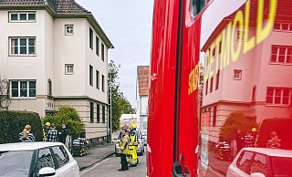 In einem Mehrparteienhaus hat die Detmolder Feuerwehr die Kohlenmonoxid-Konzentration kontrolliert. - Marco Schweiger/Feuerwehr Detmold