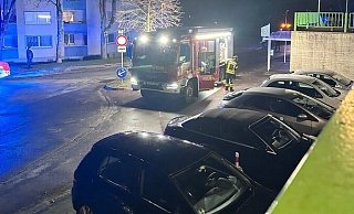 Die Feuerwehr beim Einsatz in der Humboldstra&szlig;e. - Feuerwehr Detmold