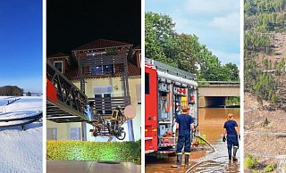 Im Februar liegt ganz Lippe unter einer dicken Schneeschicht. Beim Absturz eines Balkons im Juni werden mehrere Partygäste verletzt. Nach der der Flutkatastrophe in Ahrweil fahren viele Helfer aus Lippe in die Region, um anzupacken. Die Pläne für Windkraft an der Gauseköte sind im Herbst das Thema. - Oliver König/Freitag Medien Gruppe/Feuerwehr Oerlinghausen/Westfalenwind