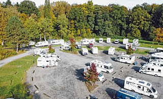 Der Wohnmobilstellplatz Flachsheide von oben. - Strohtbäumer/Stadt Bad Salzufle