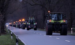 Dezember 2023: Landwirte fahren mit ihren Traktoren in Richtung Berlin, um gegen die Landwirtschaftspolitik zu protestieren. Damals waren auch Lipper in der Hauptstadt dabei, in diesem Monat sparen sie sich die weite Fahrt und protestieren in Detmold. - Christian Butt/Nord-West-Media/dpa Dezember 2023: Landwirte fahren mit ihren Traktoren in Richtung Berlin, um gegen die Landwirtschaftspolitik zu protestieren. Damals waren auch Lipper in der Hauptstadt dabei, in diesem Monat sparen sie sich die weite Fahrt und protestieren in Detmold. - Christian Butt/Nord-West-Media/dpa