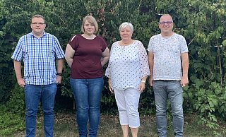 Ein Teil des neu gewählten Vorstandes der CDU-Ortsunion Kernstadt: (von links) Frederik Topp, Katharina Kurt, Brigitte Herrmann und Torsten Riekehoff. - CDU Lage