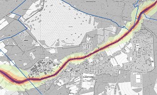 Wenig überraschend: Von der viel befahrenen Waldstraße geht auch ein entsprechender Lärm aus. Dagegen kann die Gemeinde kaum etwas machen. - Gemeinde Augustdorf/LANUV NRW