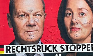 Immer wieder ärgerlich: Beschmierte Plakate - hier eines der SPD in Lippe. - SPD Lippe Immer wieder ärgerlich: Beschmierte Plakate - hier eines der SPD in Lippe. - SPD Lippe