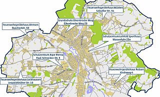Diese Karte zeigt die Treffpunkte für die Bad Salzuflerinnen und Bad Salzufler im Krisenfall, die sogenannten "Leuchttürme". - Stadt Bad Salzuflen Diese Karte zeigt die Treffpunkte für die Bad Salzuflerinnen und Bad Salzufler im Krisenfall, die sogenannten "Leuchttürme". - Stadt Bad Salzuflen