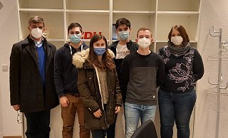 Das Foto zeigt (von links) Michael Biermann, Julian Dukart, Isabell Begemann, Emil Mammadov, Nick Zimmermann und Katharina Kurt nach den Vorstandswahlen im CDU-Bürgerbüro. - Junge Union