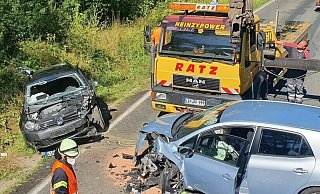 Frontal zusammen gestoßen: Eine Wespe hat den schweren Unfall in Schieder ausgelöst. - Feuerwehr Schieder-Schwalenberg