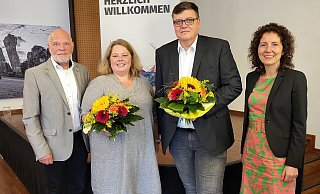 Die Detmolder Sozialdemokraten mit (von links) Rainer Friedrich, Ilka Kottmann, Andreas Schmidt sowie Detmolds Kämmerin Dr. Miriam Mikus. - SPD Detmold