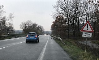Die Ostwestfalenstraße auf Bad Salzufler Gebiet weist viele Schäden auf. Jetzt wird sie saniert. - Thomas Reineke Die Ostwestfalenstraße auf Bad Salzufler Gebiet weist viele Schäden auf. Jetzt wird sie saniert. - Thomas Reineke