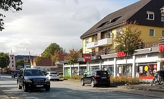 Besonders Eltern mit Kinderwagen oder Senioren mit Rollator haben es schwer, die vielbefahrene B238 zu &uuml;berqueren. Im Zuge des Projektes ,,Fu&szlig;verkehrs-Check" soll &uuml;berpr&uuml;ft werden, wie die Stelle f&uuml;r Fu&szlig;g&auml;nger sicherer gemacht werden kann. - Hajo G&auml;rtner