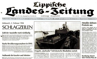 Die Titelseite der LZ vom 2. Februar 1994. Die Schlagzeilen bestimmt die geplante Rückholung der deutschen Soldaten aus Somalia. - Lippische Landes-Zeitung Die Titelseite der LZ vom 2. Februar 1994. Die Schlagzeilen bestimmt die geplante Rückholung der deutschen Soldaten aus Somalia. - Lippische Landes-Zeitung
