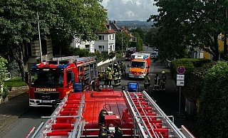Die Detmolder Feuerwehr konnte durch ihr schnelles Eingreifen Schlimmeres verhindern. - Feuerwehr Detmold/Christopher Rieks Die Detmolder Feuerwehr konnte durch ihr schnelles Eingreifen Schlimmeres verhindern. - Feuerwehr Detmold/Christopher Rieks