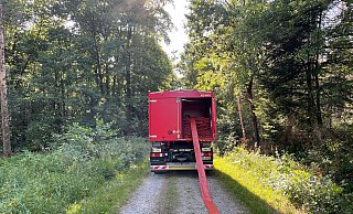 2500 Meter Schlauch sind Teil des Wasserfördersystems. - Feuerwehr Lemgo