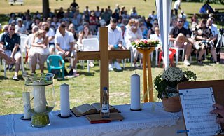 Im Freibad Laßbruch gab es wieder einen Gottesdienst. - Jennifer Brakemeier