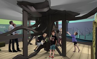 So soll es im Walderlebniszentrum aussehen. - Grafik: Ausstellung Medien Transfer