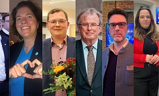von links nach rechts: Christian Haase und Kerstin Vieregge (beide CDU), Julien Thiede (SPD) und Udo Hemmelgarn (AfD), Robin Wagener (Grüne) und Karin Freiberger (SPD)
