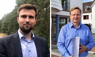 Mats Uffe Schubert (SPD, links) und Dr. Andreas J. Wulf (parteilos) sind in der Stichwahl gegeneinander angetreten. - Raphael Bartling Mats Uffe Schubert (SPD, links) und Dr. Andreas J. Wulf (parteilos) sind in der Stichwahl gegeneinander angetreten. - Raphael Bartling