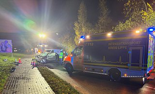 Zu einem Verkehrsunfall ist es am Montagabend auf der B66 in D&ouml;rentrup gekommen. - Feuerwehr D&ouml;rentrup