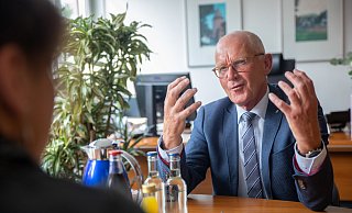 Heinz Reker im Interview mit der LZ. - Archivfoto: Jannik Stodiek