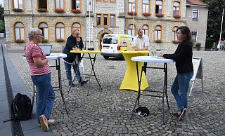 LZ-Redakteurin Astrid Sewing (von links) befragt die Bürgermeisterkandidaten Lars Cohrs (CDU), Dirk Becker (SPD) und Julia Eisentraut (Grüne). - Raphael Bartling LZ-Redakteurin Astrid Sewing (von links) befragt die Bürgermeisterkandidaten Lars Cohrs (CDU), Dirk Becker (SPD) und Julia Eisentraut (Grüne). - Raphael Bartling