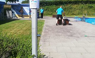 Die Ehrenamtlichen haben das Freibadgelände in Schuss gebracht. - Förderverein Freibad Belle