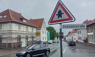 Zu Beginn der Sommerferien starten die Bauarbeiten am Knotenpukt Bahnhofstraße/ Diekmannstraße. Es werden verkehrsberuhigende Maßnahmen umgesetzt. - Michaela Weiße
