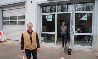 Uwe Dorn Bereichsleiter Sozialkaufhäuser und Stefanie Tacke sozialpädagogische Leiterin von der Euwatec. - Seda Hagemann