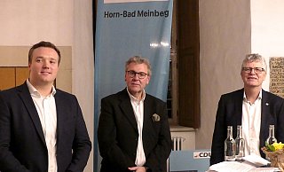 Die drei Kandidaten stellten sich vor (von links): Michael Ruttner für das Bürgermeisteramt in Horn-Bad Meinberg, Meinolf Haase für das Amt des Landrats in Lippe sowie Christian Haase, Kandidat für die Wahl zum Deutschen Bundestag. - Rudi Rudolph Die drei Kandidaten stellten sich vor (von links): Michael Ruttner für das Bürgermeisteramt in Horn-Bad Meinberg, Meinolf Haase für das Amt des Landrats in Lippe sowie Christian Haase, Kandidat für die Wahl zum Deutschen Bundestag. - Rudi Rudolph