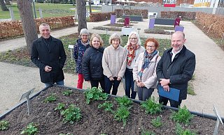Rund 2000 Heilpflanzen wachsen im Kneipp-Kräutergarten im Kurpark von Bad Salzuflen: Einen Überblick über die vielfältige Biodiversität verschafften sich (von links) Bürgermeister Dirk Tolkemitt mit Monika Carstensen-Rosin, Jen-nifer Howard und Renate Böttger (alle Kneipp-Verein Bad Salzuflen) sowie Reinhild Dauwe (Sachgebietsleitung Grün, Stadt Bad Salzuflen), Waltraud Roland (Kneipp-Verein Bad Salzuflen) und der Technische Beigeordnete Bernd Zimmermann. - Stadt Bad Salzuflen Rund 2000 Heilpflanzen wachsen im Kneipp-Kräutergarten im Kurpark von Bad Salzuflen: Einen Überblick über die vielfältige Biodiversität verschafften sich (von links) Bürgermeister Dirk Tolkemitt mit Monika Carstensen-Rosin, Jen-nifer Howard und Renate Böttger (alle Kneipp-Verein Bad Salzuflen) sowie Reinhild Dauwe (Sachgebietsleitung Grün, Stadt Bad Salzuflen), Waltraud Roland (Kneipp-Verein Bad Salzuflen) und der Technische Beigeordnete Bernd Zimmermann. - Stadt Bad Salzuflen